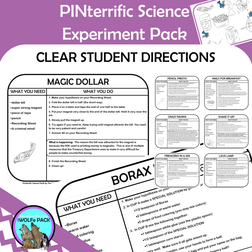 Pinterrific Science Experiment Pack ONE - The WOLFe Pack