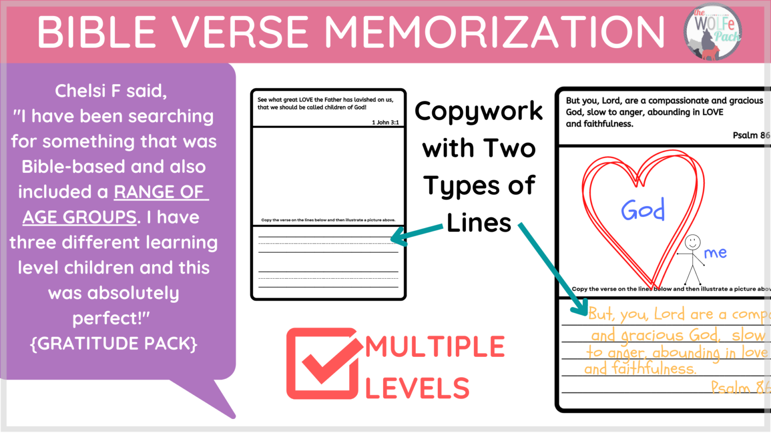 Bible Verses Memorization - God's Love Pack - The WOLFe Pack