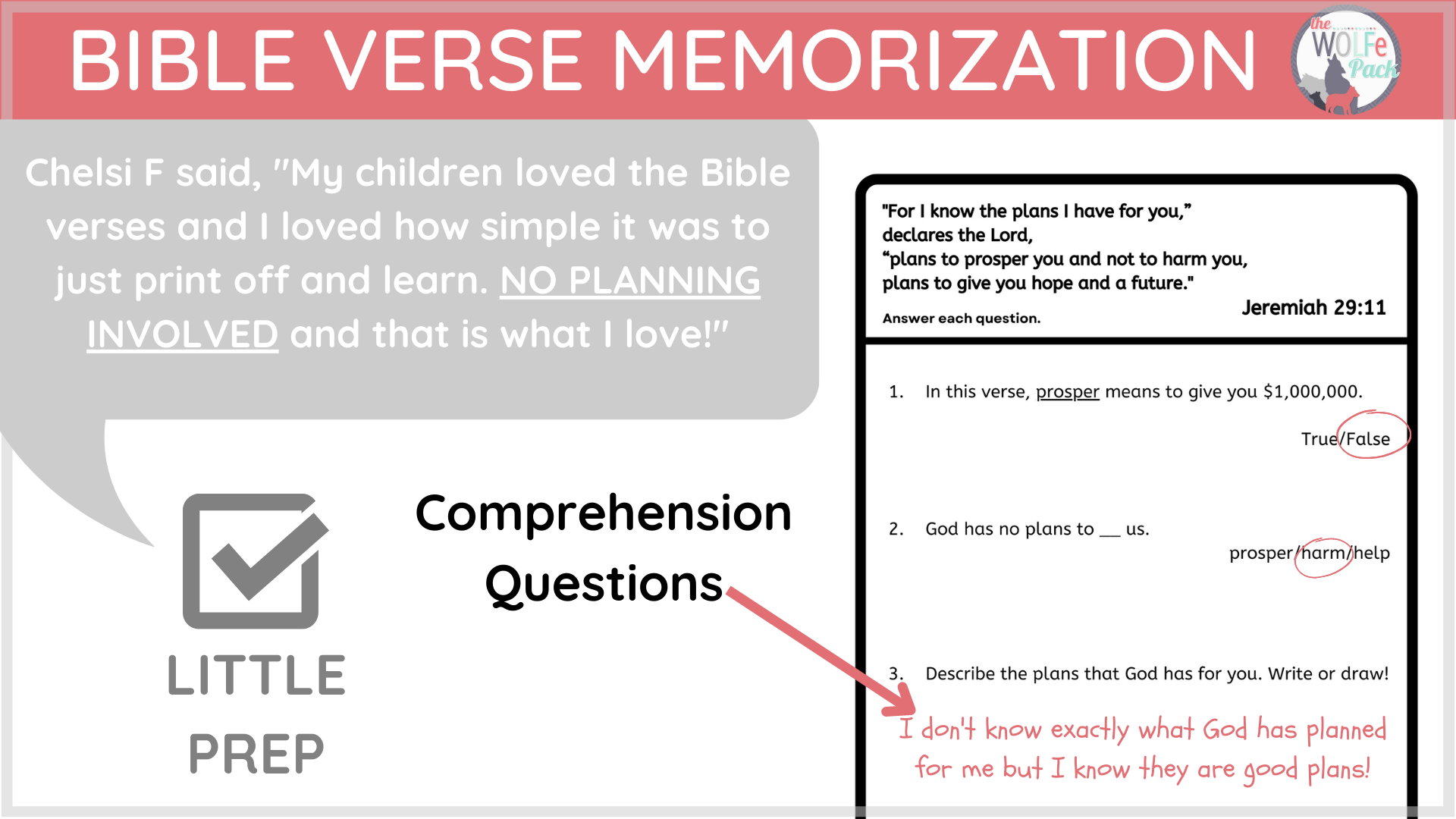 Bible Verses Memorization - God's Promises Pack - The WOLFe Pack